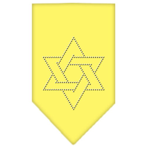 Star Of David Rhinestone Bandana Yellow Small